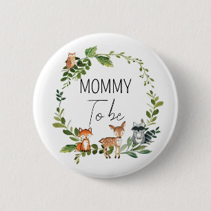 Badge Rond 5 Cm Mommy to be - Bouton baby shower en bois