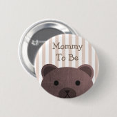 Badge Rond 5 Cm Mommy To Be Button Bear Woodlands Thème (Devant & derrière)