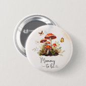 Badge Rond 5 Cm Mommy to be-Whimsical Mushroom aquarelle baButton (Devant & derrière)