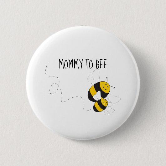 Badge Rond 5 Cm Mommy to bee button for bumblebee baby shower (Devant)