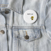 Badge Rond 5 Cm Mommy to bee button for bumblebee baby shower (En situation)