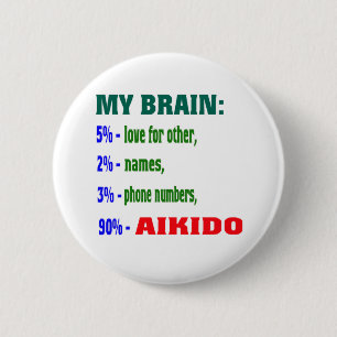 Badge Rond 5 Cm Mon Aikido du cerveau 90 %