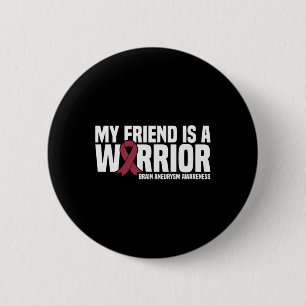 Badge Rond 5 Cm Mon ami est un Guerrier Cerveau Aneurysme Sensibil