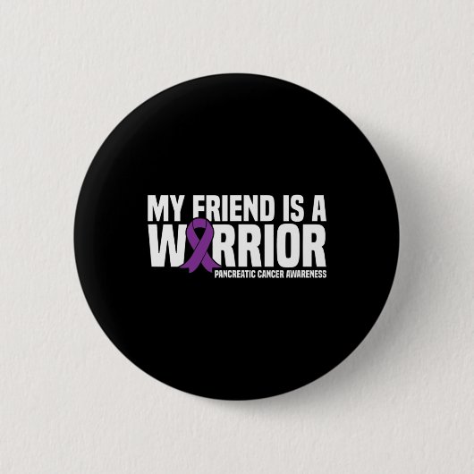 Badge Rond 5 Cm Mon Ami Est Un Guerrier Pancréatique Cancer Sensib (Devant)