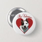 Badge Rond 5 Cm Mon AmStaff Valentine (Devant & derrière)