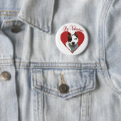 Badge Rond 5 Cm Mon AmStaff Valentine (En situation)