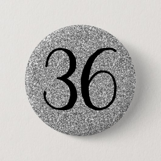 Badge Rond 5 Cm Mon Anniversaire Parties scintillant Argent Classi (Devant)