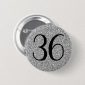 Badge Rond 5 Cm Mon Anniversaire Parties scintillant Argent Classi (Devant & derrière)