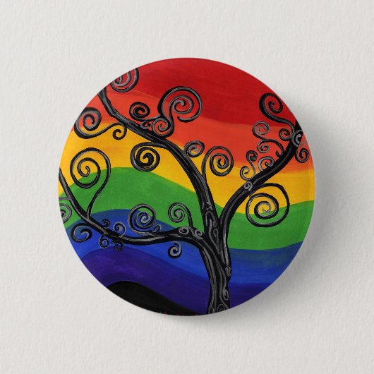 Badge Rond 5 Cm Mon arbre d'arc-en-ciel (Devant)