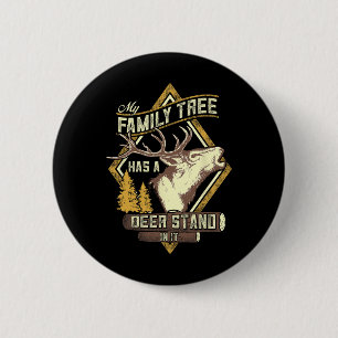 Badge Rond 5 Cm Mon arbre généalogique a un mirador à cerfs - Chas