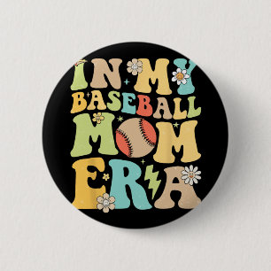 Badge Rond 5 Cm Mon Baseball Maman Era Drôle Baseball Mama Mères D