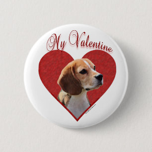 Badge Rond 5 Cm Mon Beagle Valentine