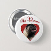 Badge Rond 5 Cm Mon Carlin Valentine (Devant & derrière)