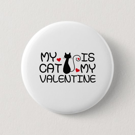 Badge Rond 5 Cm Mon Chat Est Ma Saint Valentin (Devant)