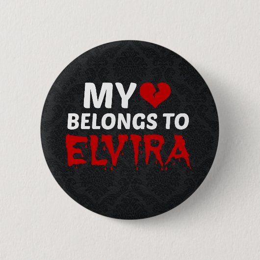 Badge Rond 5 Cm Mon coeur appartient à Elvira (Devant)