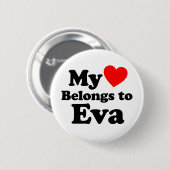 Badge Rond 5 Cm Mon coeur appartient à Eva (Devant & derrière)