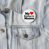 Badge Rond 5 Cm Mon coeur appartient à Mason (En situation)