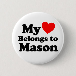 Badge Rond 5 Cm Mon coeur appartient à Mason