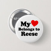 Badge Rond 5 Cm Mon coeur appartient à Reese (Devant & derrière)