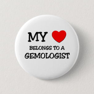 Badge Rond 5 Cm Mon coeur appartient à un GEMOLOGIST