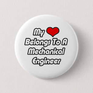 Badge Rond 5 Cm Mon Coeur Appartient À Un Ingénieur Mécanique