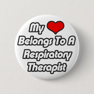 Badge Rond 5 Cm Mon Coeur Appartient À Un Thérapeute Respiratoir