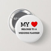 Badge Rond 5 Cm Mon coeur appartient à un WEDDING PLANNER (Devant & derrière)