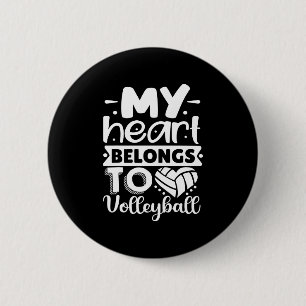Badge Rond 5 Cm Mon Coeur Appartient Au Volley-ball