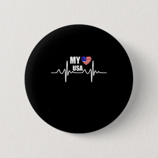 Badge Rond 5 Cm Mon Coeur Appartient Aux États-Unis Le 4 Juillet