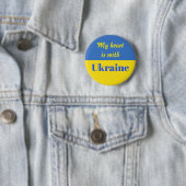 Badge Rond 5 Cm Mon coeur est avec l'Ukraine (En situation)