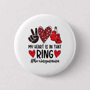 Badge Rond 5 Cm Mon Coeur Est Dans Cette Anneau Boxe Maman Boxe