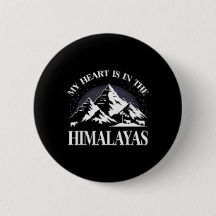 Badge Rond 5 Cm Mon cœur est dans l'Himalaya Souvenir de la montag