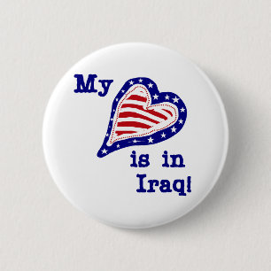 Badge Rond 5 Cm Mon coeur est en T-shirts et cadeaux de l'Irak