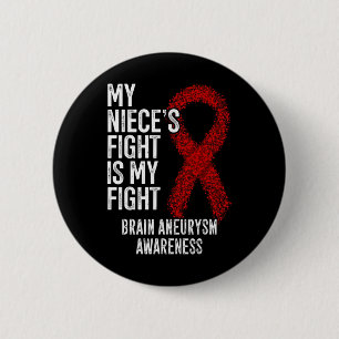 Badge Rond 5 Cm Mon combat de nièce est mon concours d'neurysme cé