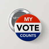 Badge Rond 5 Cm Mon compte de vote (Devant & derrière)