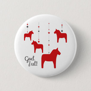 Badge Rond 5 Cm Mon Dieu ! Bouton Dala Horse