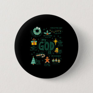 Badge Rond 5 Cm Mon Dieu est Noël Jésus est la raison Foi Chri