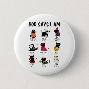 Badge Rond 5 Cm Mon Dieu Maître Dit Que Je Suis Amoureux des chats