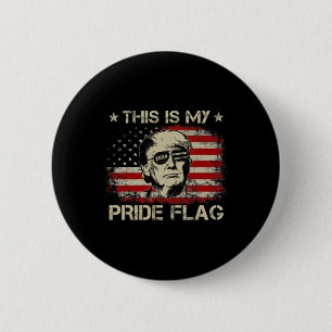 Badge Rond 5 Cm Mon Drapeau De Fierté Trump 2024 Drapeau Américain