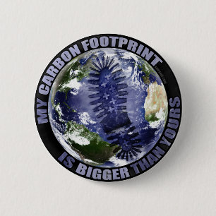 Badge Rond 5 Cm Mon empreinte de pas de carbone est plus grande