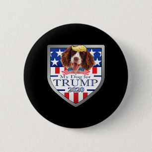 Badge Rond 5 Cm Mon épagneul Springer anglais pour Trump