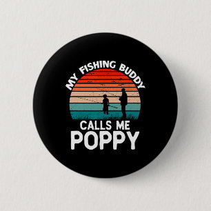 Badge Rond 5 Cm Mon Époux De Pêche M'Appelle Poppy Retro Vintage G