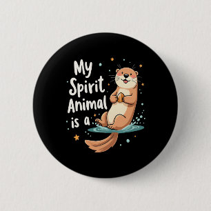 Badge Rond 5 Cm Mon Esprit Animal Est Une Otter Mignonne Animal Dr