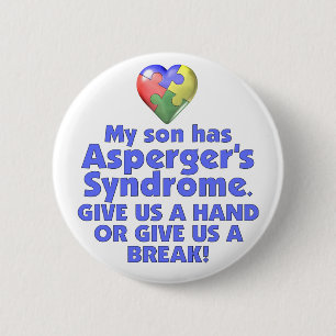 Badge Rond 5 Cm Mon fils a Asperger