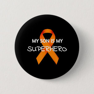 BADGE ROND 5 CM MON FILS EST MON SUPERHERO LEUKEMIA MOIS DE SENSIB