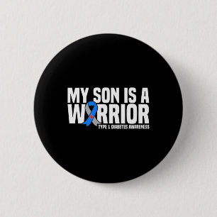 Badge Rond 5 Cm Mon fils est un guerrier Type 1 Sensibilisation au