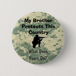 Badge Rond 5 Cm Mon frère protège cette coutume de pays