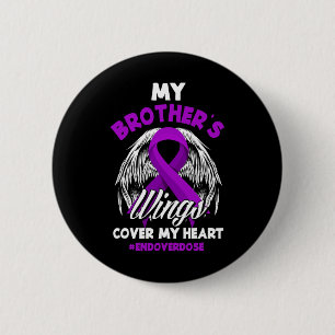 Badge Rond 5 Cm Mon frère's Wings Cover My Heart End Overdose 1