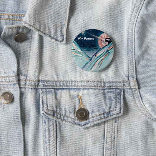 Badge Rond 5 Cm Mon futur chez soi dans l'espace (En situation)