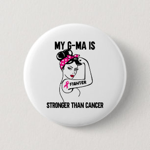 Badge Rond 5 Cm Mon G-ma est plus fort que le cancer du sein cance